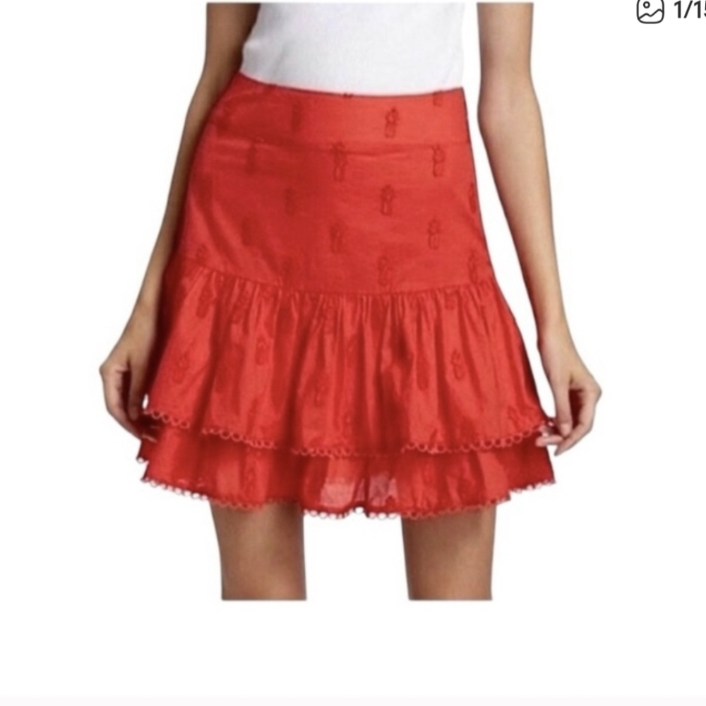 FARM Rio women’s size Medium RED pineapple Mini Skirt